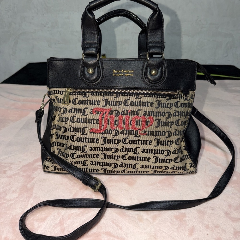 Juicy Couture Y2K Popout Logo Satchel / Purse Crossbody